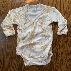 Kate Quinn Long Sleeve Kimono Bodysuit, Wheat, 6-12 month